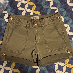 BKE Women's High Waist Green Shorts